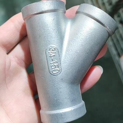 Precision Casting Stainless Steel 304 316 Y-Shaped Threaded 45 Degree Tee